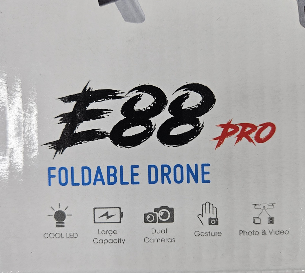 Foldable Black 4K Drone with Dual Camera 2 Batteries Height Hold App Control