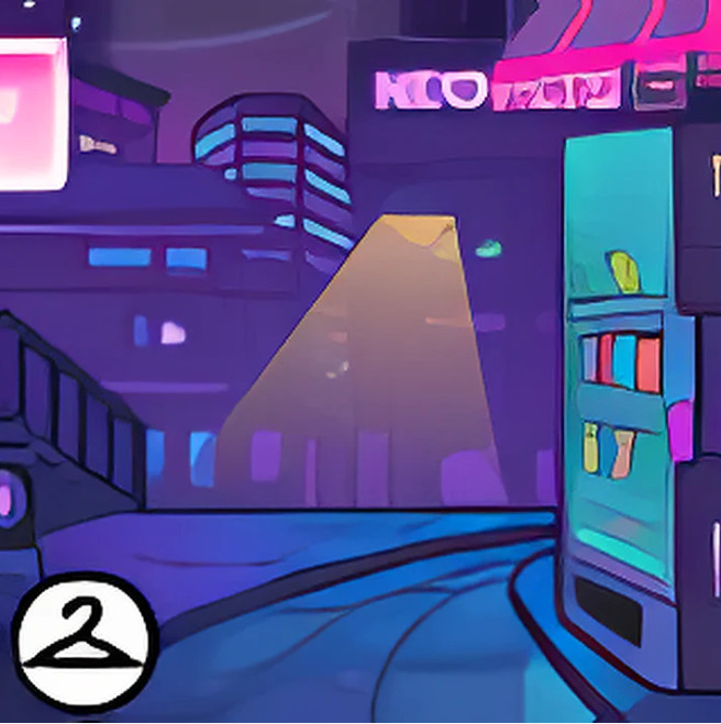 Neopets -  Neon City Streets Background - Virtual Item - Fast and Safe