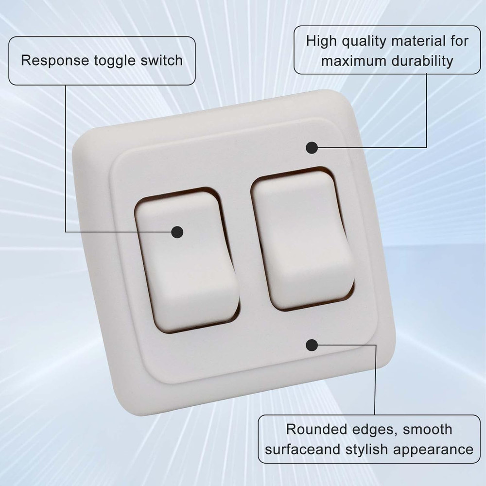 Double SPST On-Off Switch with Bezel, Technology Components 12V Light Switch RV
