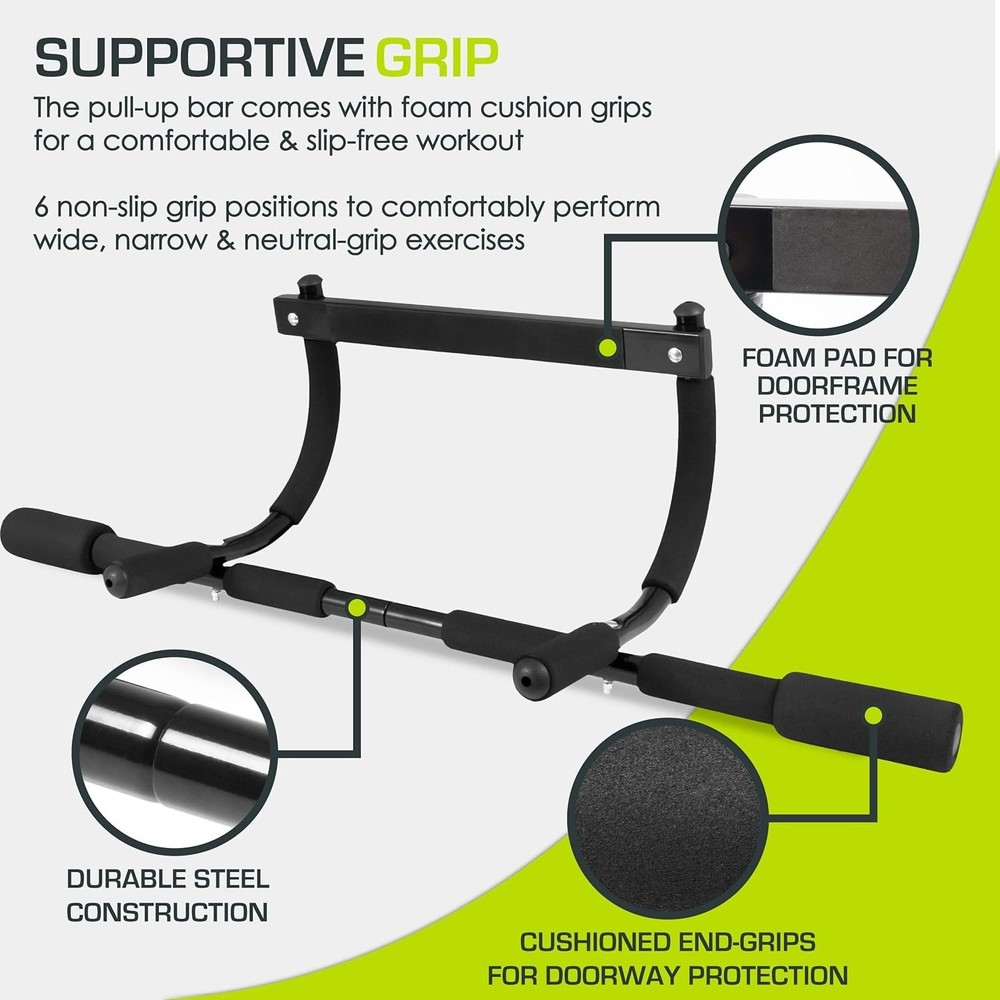 Multi-Function Pull-Up Bar for Upper Body Strength - Fits 24-32 Inch Doorways