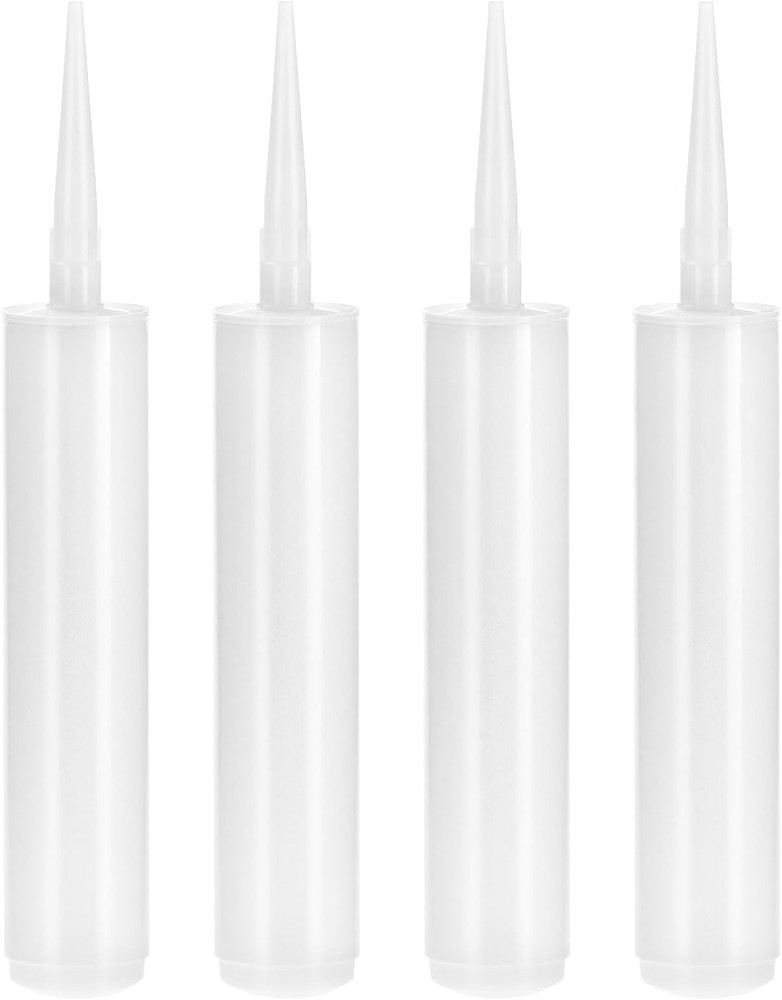 QWORK Empty Caulking Sealant Tubes - 11 Oz Capacity Each, 4 Pack Reusable Plasti