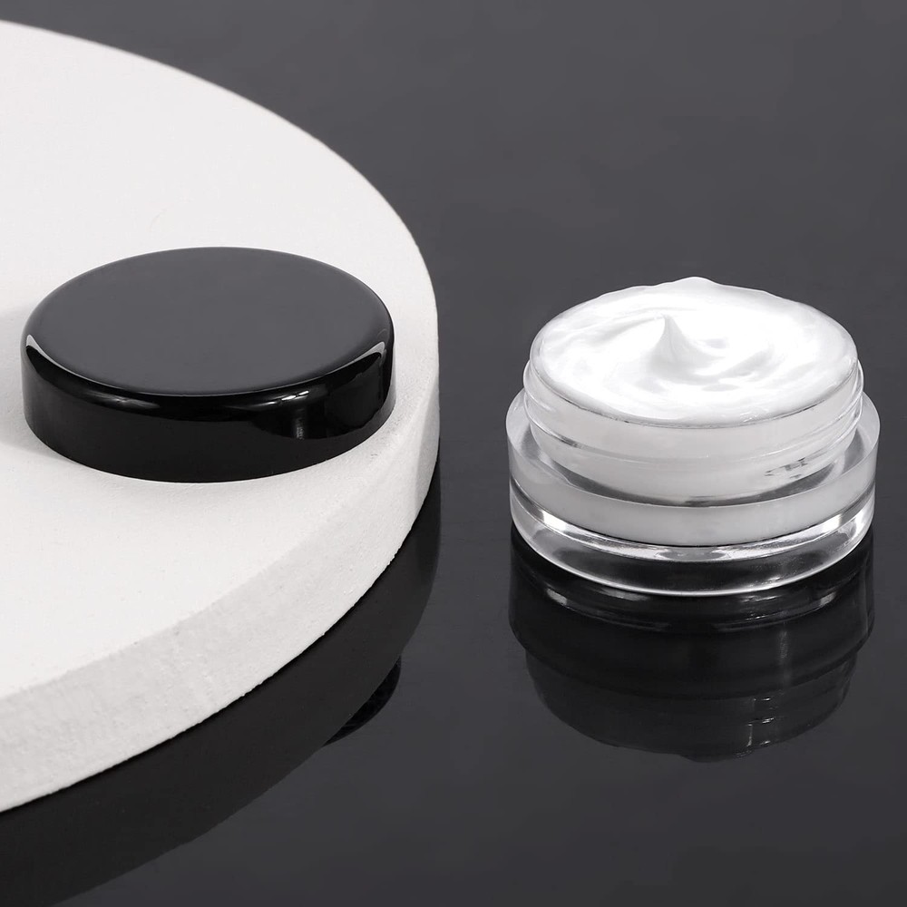 100 PCS 10g Small Sample Containers Lids Plastic Jar Cosmetic Empty Black