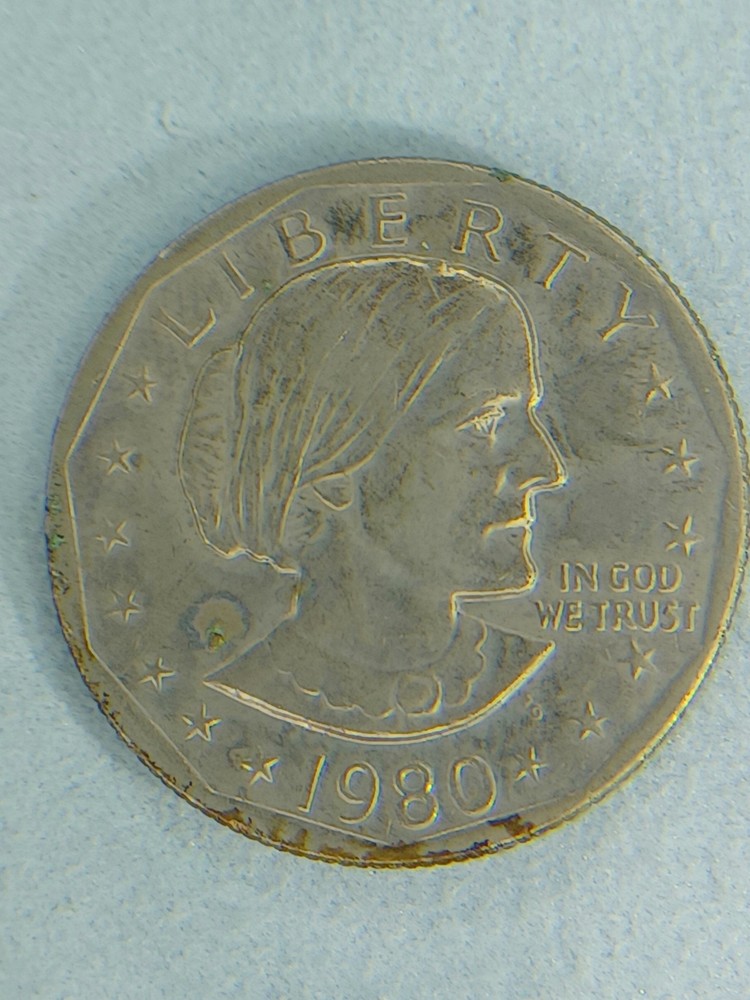 1980 P Susan B Anthony Dollar Circulated With Mint Mark Error