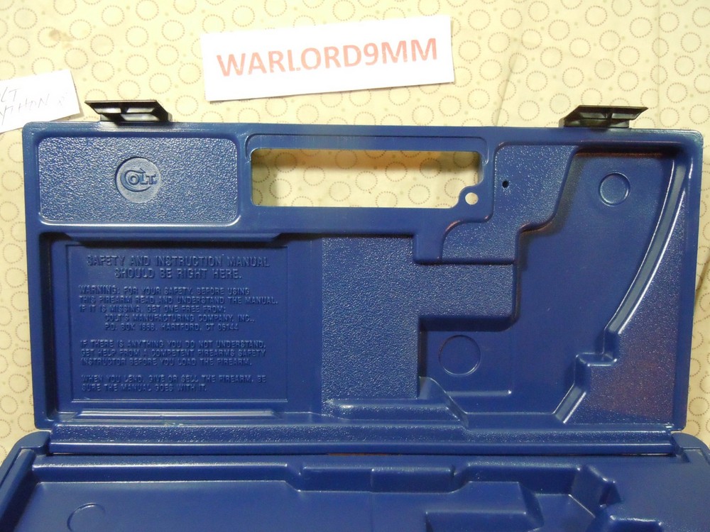 COLT PYTHON MOLDED FACTORY BLUE HARD CASE - 8 INCH..