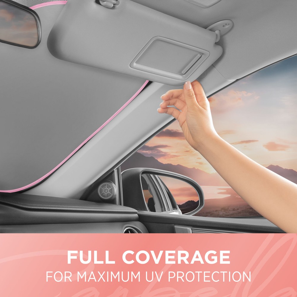 Metallic Pink Premium Reflective Polyester Pop Up Car SUV Windshield Sun Shade