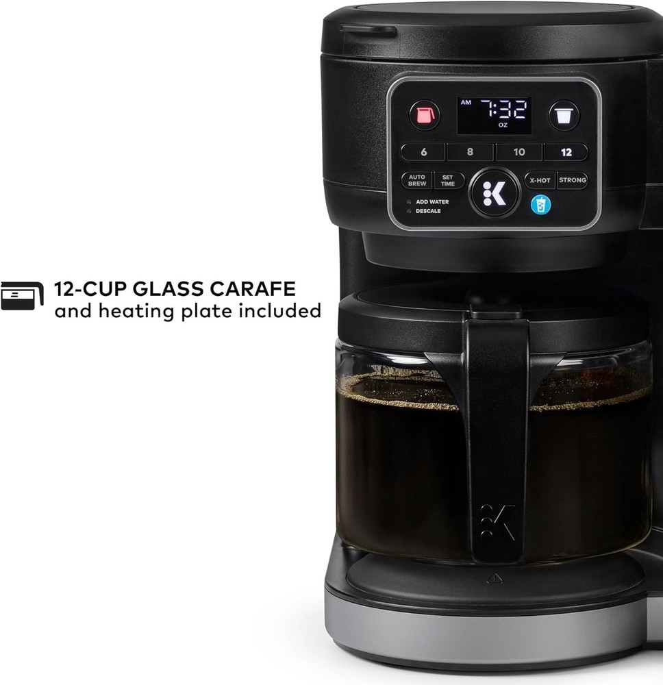 Single Serve and Carafe Coffee Maker with MultiStream Technology for Iced Coffee