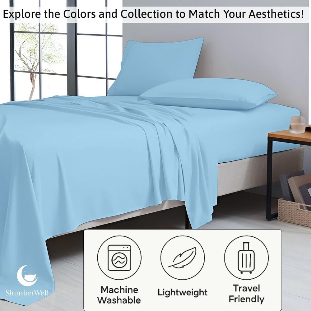 RV Three Quarter Sheet Set, 4 Piece Microfiber Sheets, 8–12 Inch Deep Pocket,...