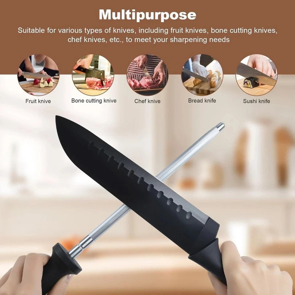 Handle Sharpening Blade Rod Knife Kitchen Tool Sharpener Rod Professional Carbon
