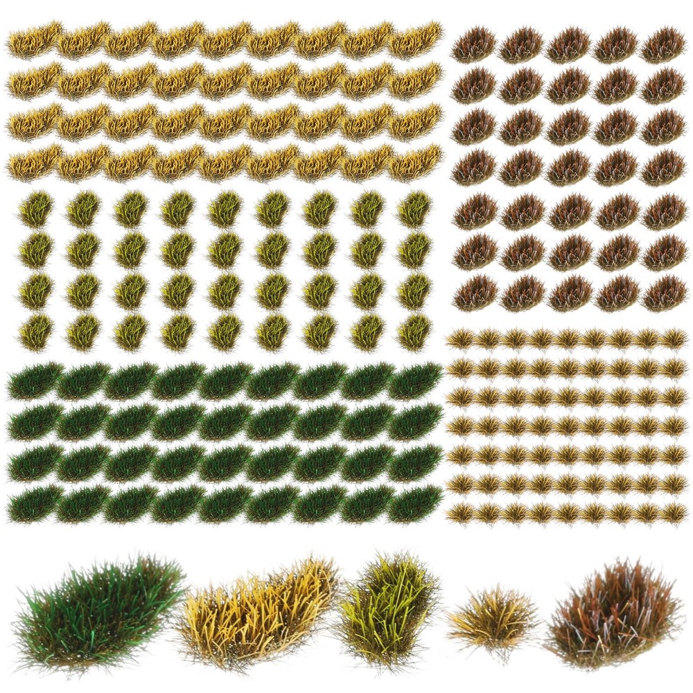 288 Pcs Static Grass Tuft Flower Cluster Vegetation Groups Self Adhesive Arti...