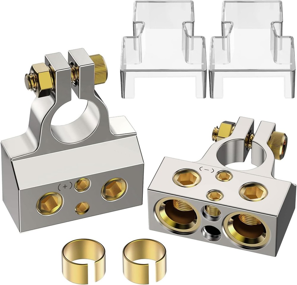 Battery Terminals, 0/2/4/8/10 AWG, Terminal Normal connection, Silver