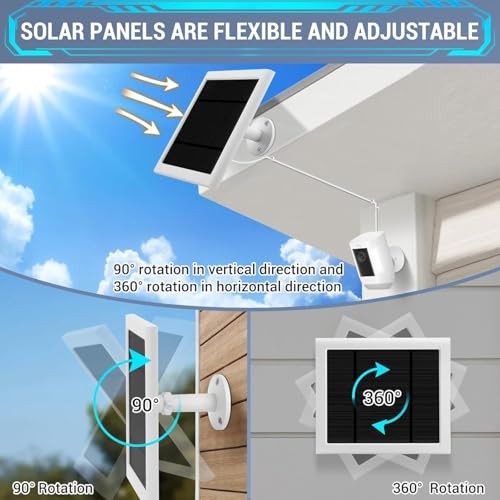 Solar Panel Outdoor for Ring Cameras () Spotlight Cam White 2P