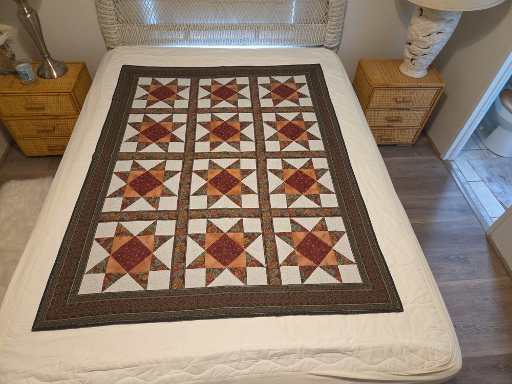 Vintage 1900s Patchwork Handmade  Quilt 47" x 61"