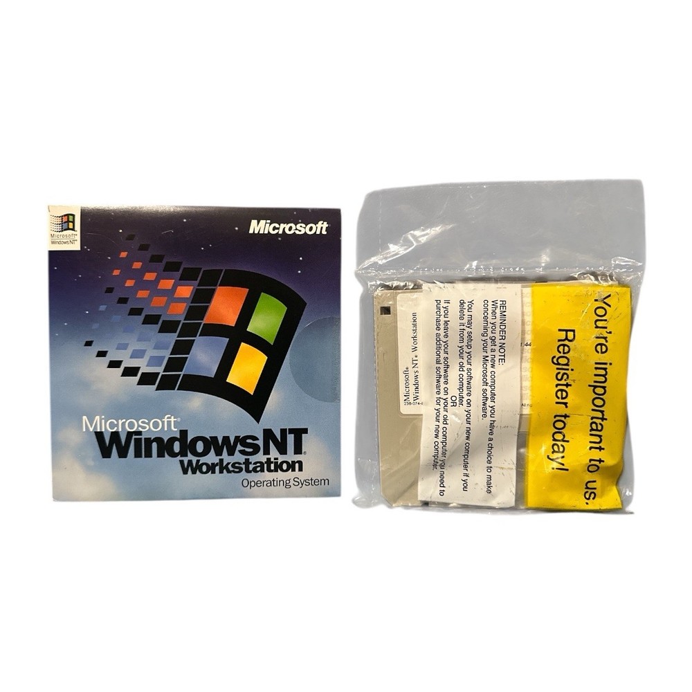 Microsoft Windows NT Workstation 4.0 Setup Floppy Disks & CD ROM Sealed w Key