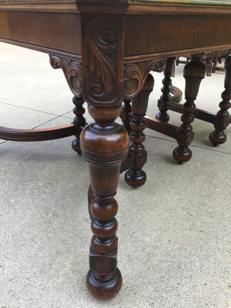 Antique DR Table, 6 Chairs, Buffet, and Server