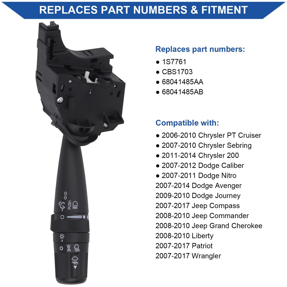 Multi-function Turn Signal Switch for 2007-2017 Jeep Chrysler Dodge 68041485AA