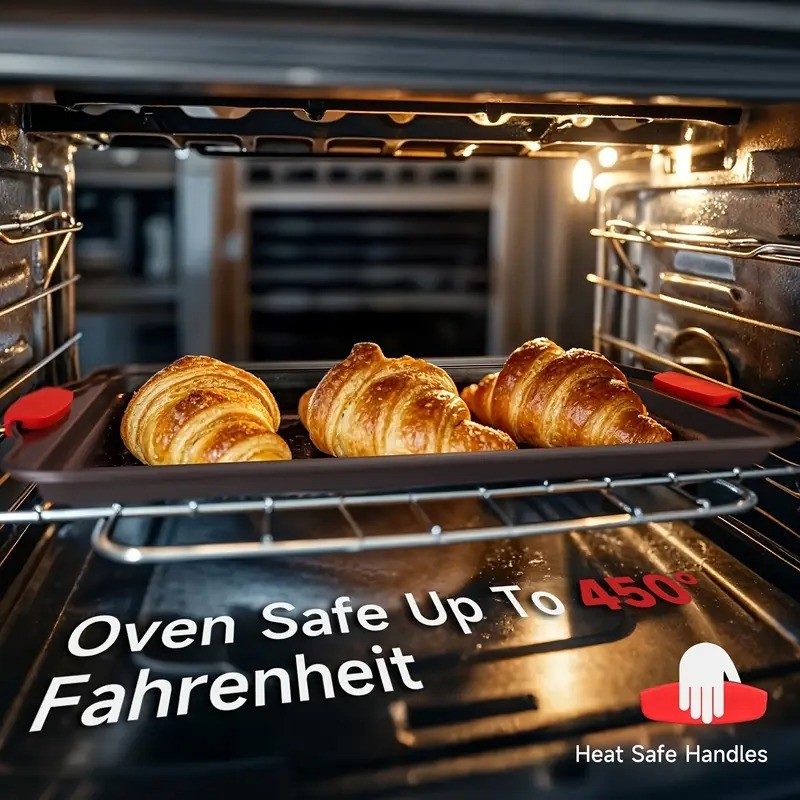 3PCS Kitchen Oven Baking Pans Nonstick Baking Sheets Set Metal Bakeware
