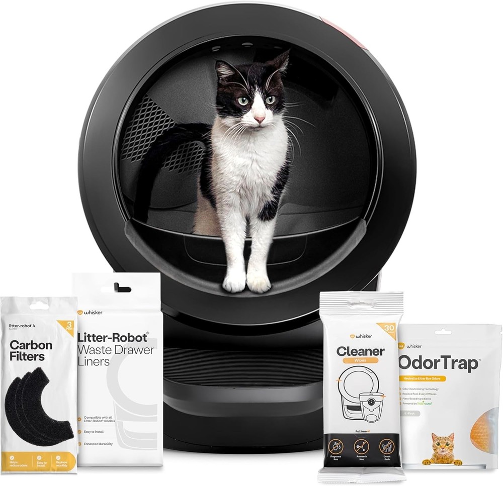 Litter-Robot 4 Supply Bundle, Black - Automatic, Self-Cleaning Cat Litter Box