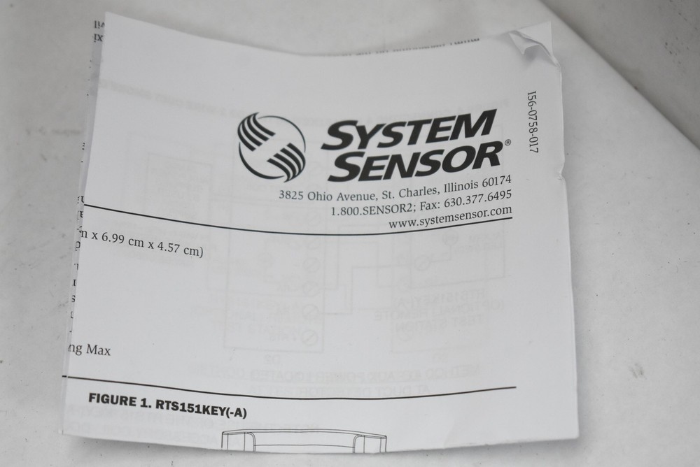System Sensor RTS151KEY White Remote Test Station Key Switch Smoke Detector