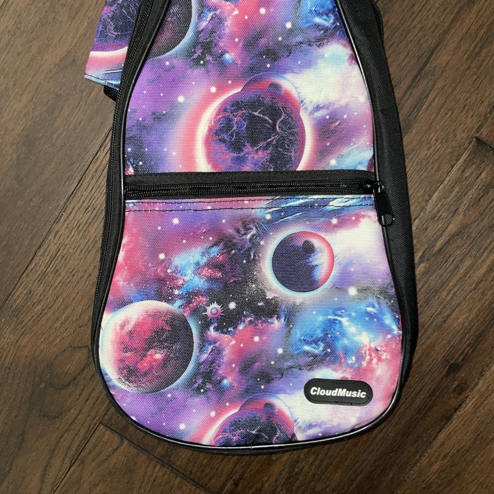 CLOUDMUSIC Ukulele Case Backpack Purple Galaxy