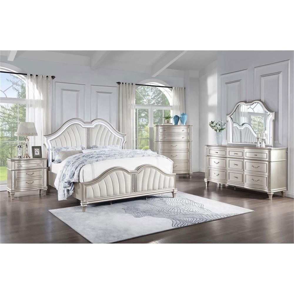 Evangeline 5-piece Queen Bedroom Set Silver Oak