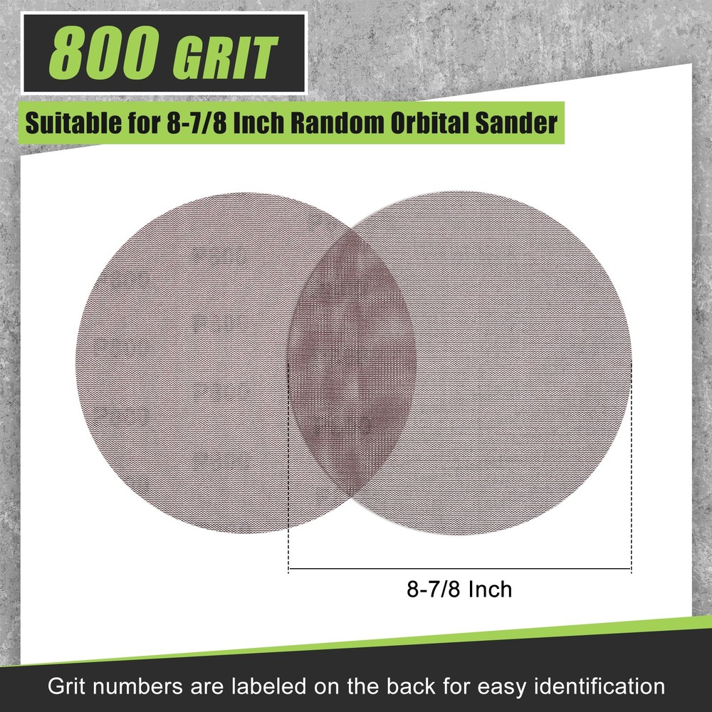 15 Pcs 8-7/8 Inch Grid Sanding Discs, 800 Grit Wall Sanding Discs