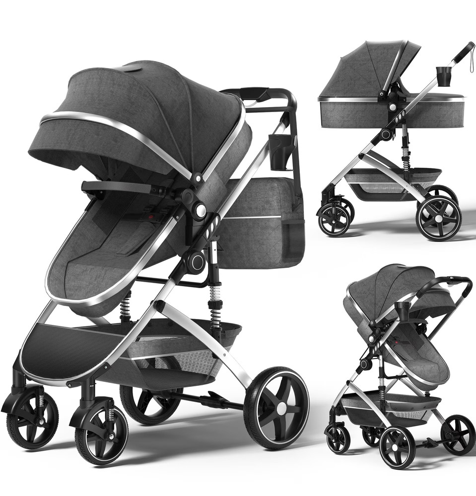 BABY CARRIAGE STROLLERS Foldable Lightweight Reversible Bassinet
