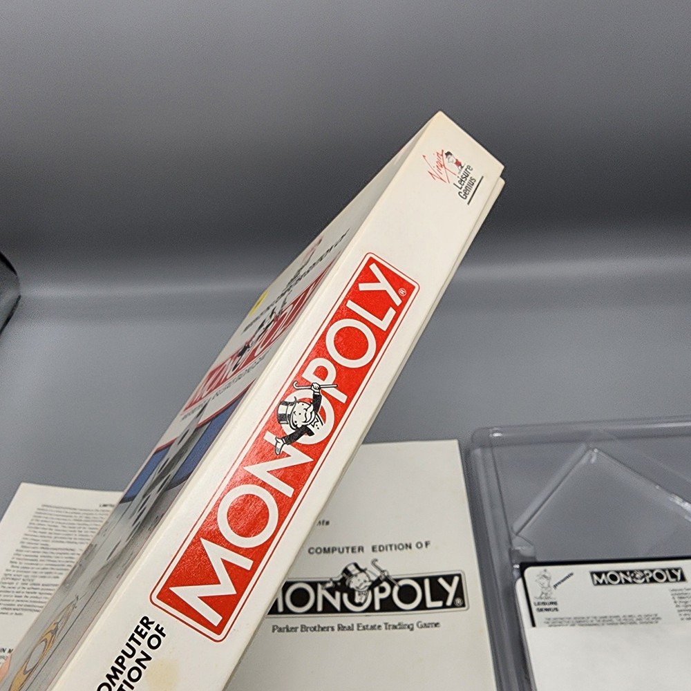 Computer Edition Monopoly Commodore 64/128 Disk Leasure Genius Parker Brothers