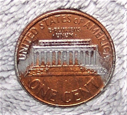 1989 D 1C PARTIAL COPPER LAYER MISSING REVERSE