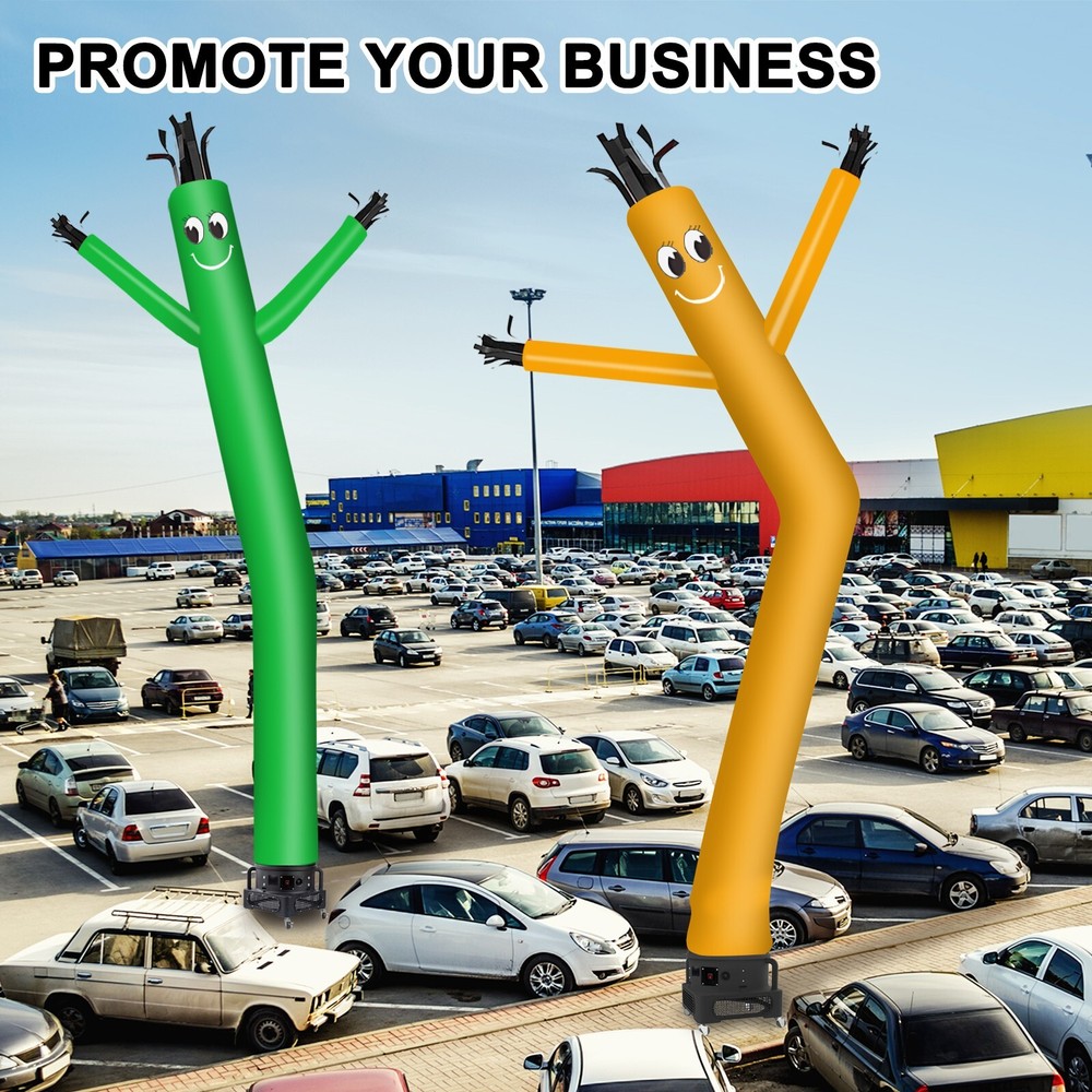 MOUNTO 20ft Yellow Inflatable Dancer Sky Puppet Dancer with 1hp 18inch Blower