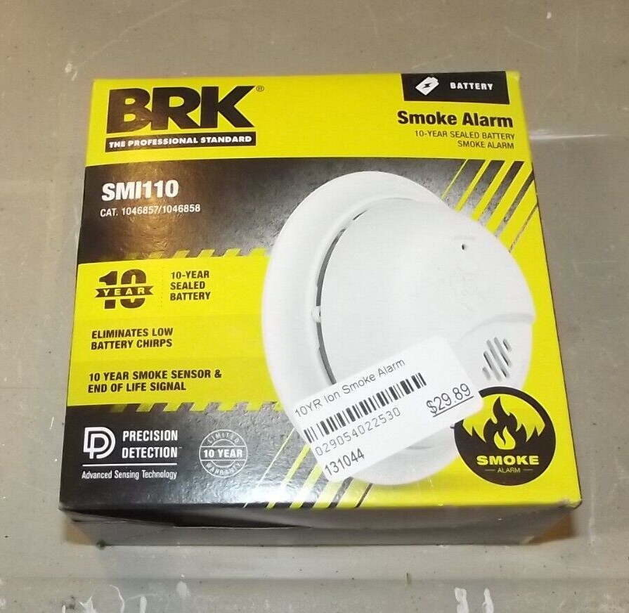 BRK 10 Year Battery-Powered Ionization Smoke Detector-SMI110 T45