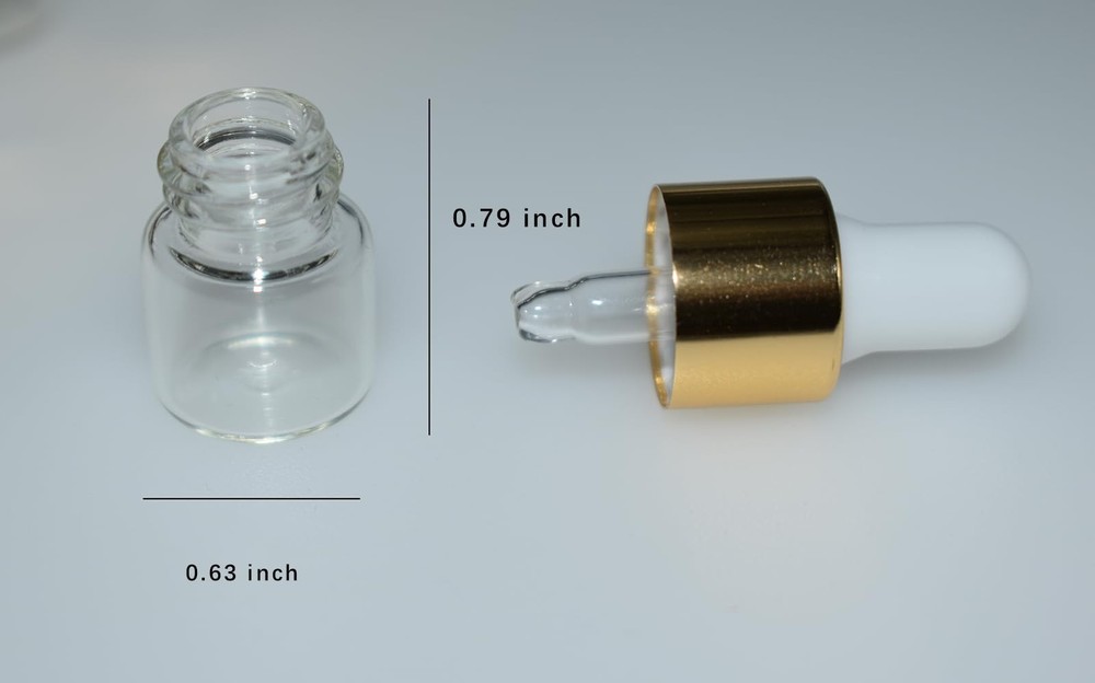 Hustar Small Dropper Bottle, 10pcs 1ml Mini Sample Bottles 1ml, Clear