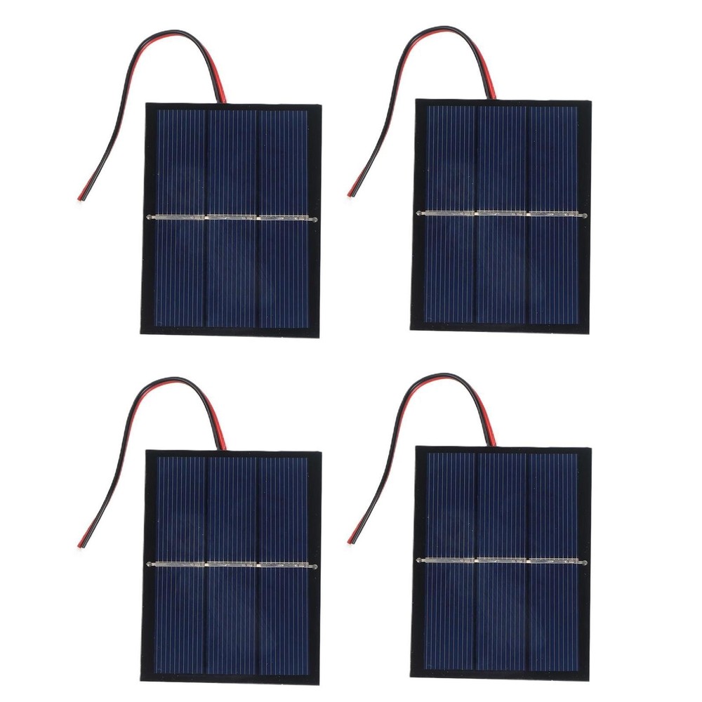 4 Pack 065W 15V Small Solar Panels Wired for Portable Electronics Power 60x80mm
