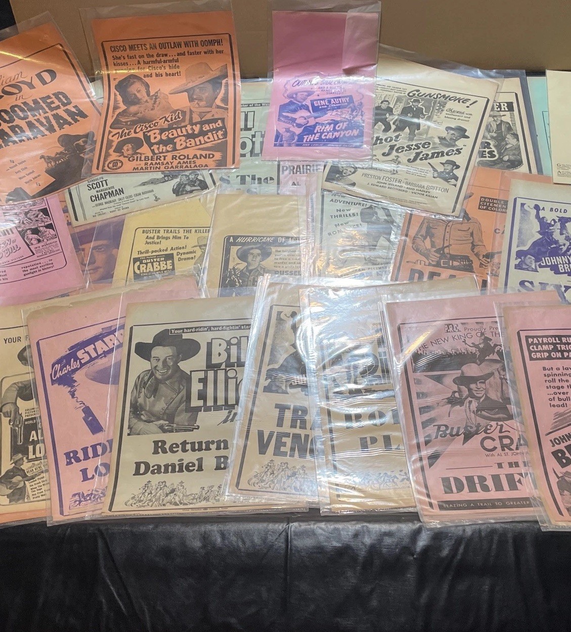 31 Original Vintage 1940s Movie Heralds Posters Western Cowboy Lot