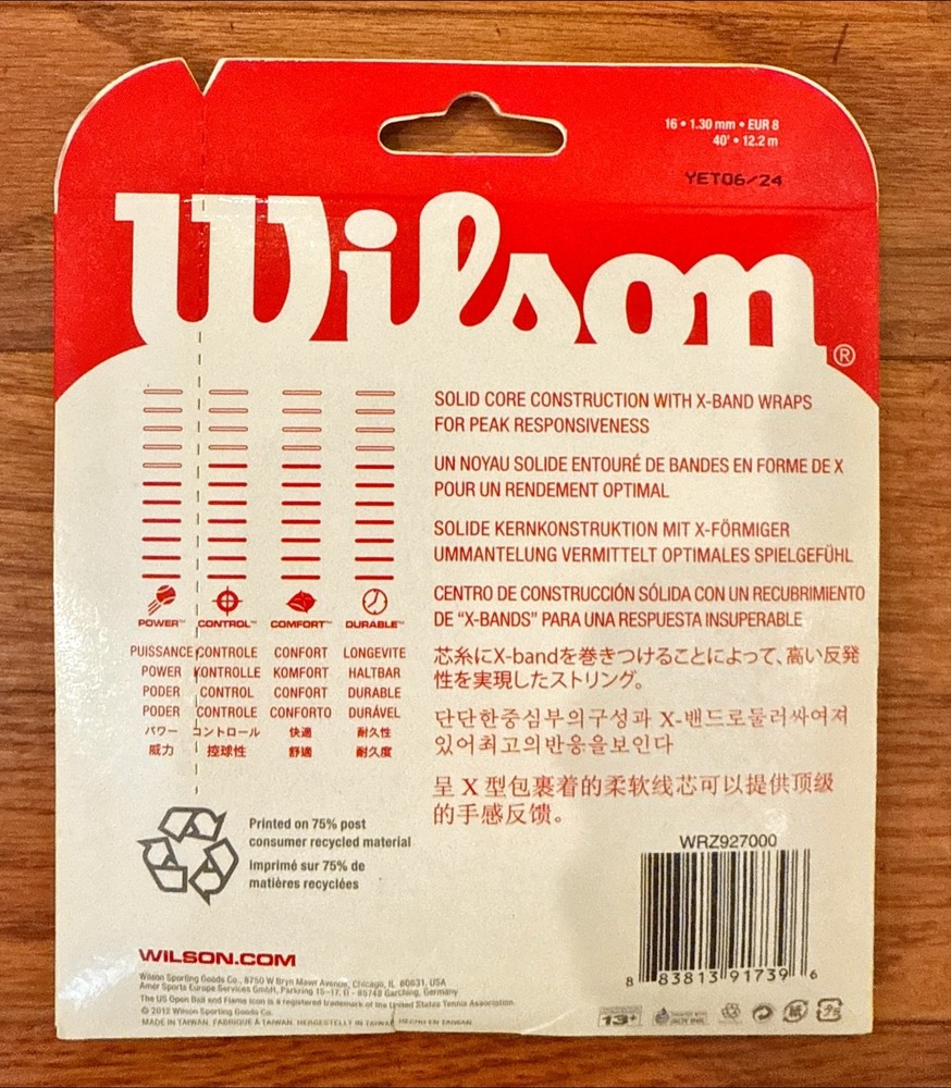 Wilson Extreme Octane 16 Tennis String - White