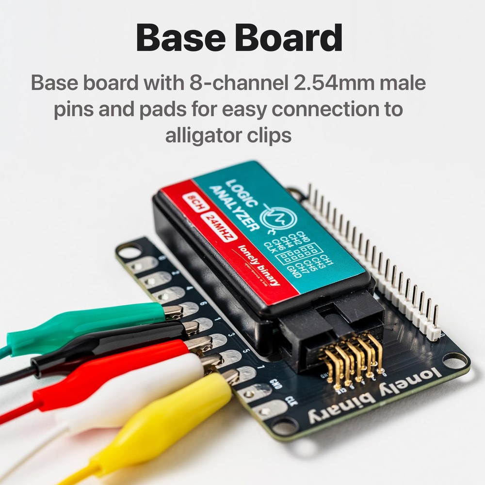 Logic Analyzer 8 Channels 24MHz USB Kit with Base Module, Breadboard Breakout...
