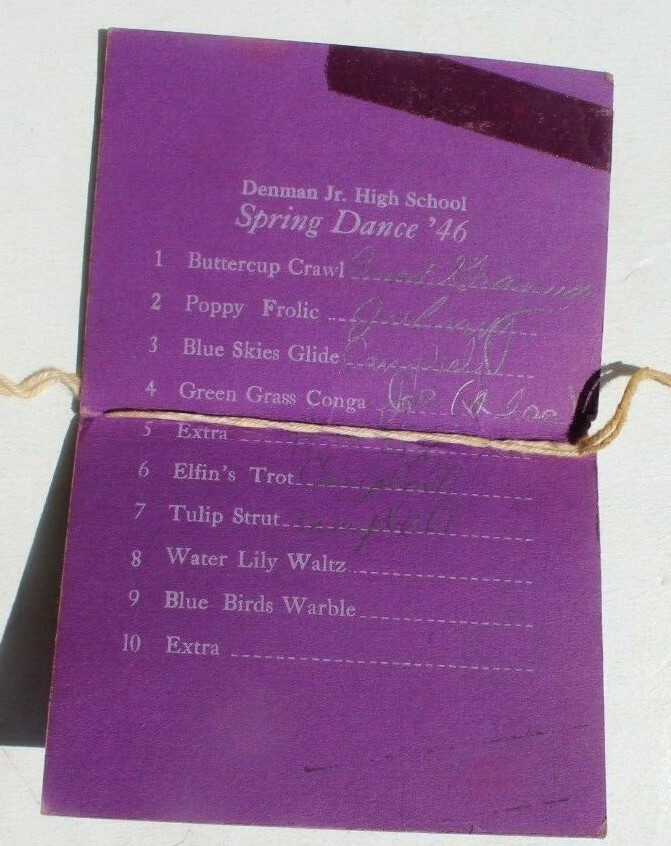 Vtg 1946 James Denman Jr. High School Spring Dance Program San Francisco CA