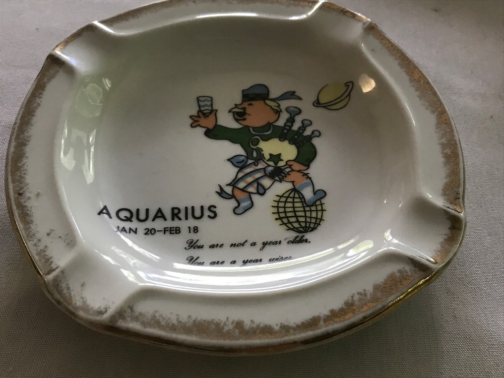 Aquarius Vintage Ceramic Ashtray