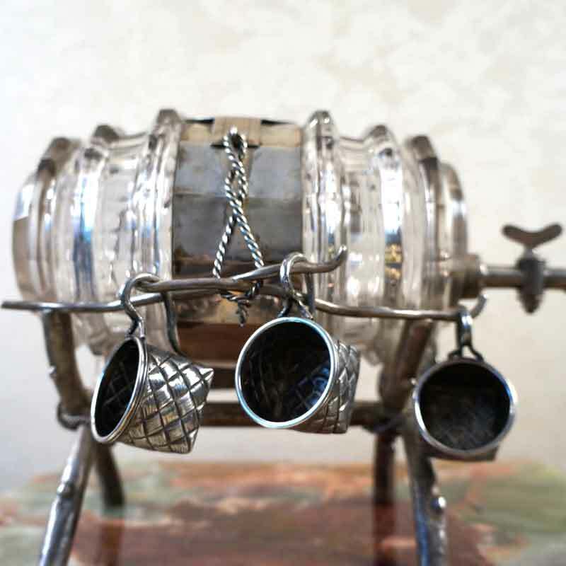 Russian Antique Crystal Silver Barrel