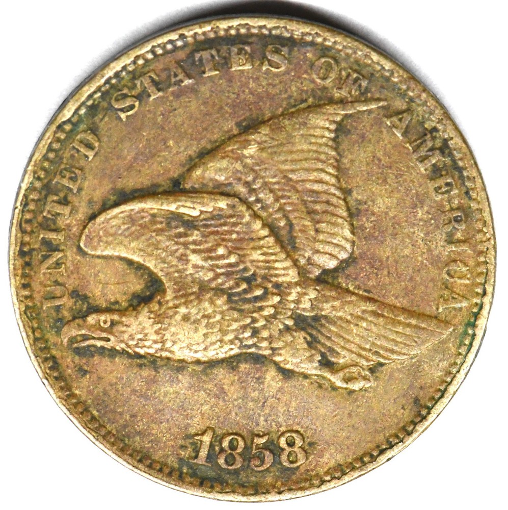 1858 Small Letters Flying Eagle Cent, beautiful original very high circulated.