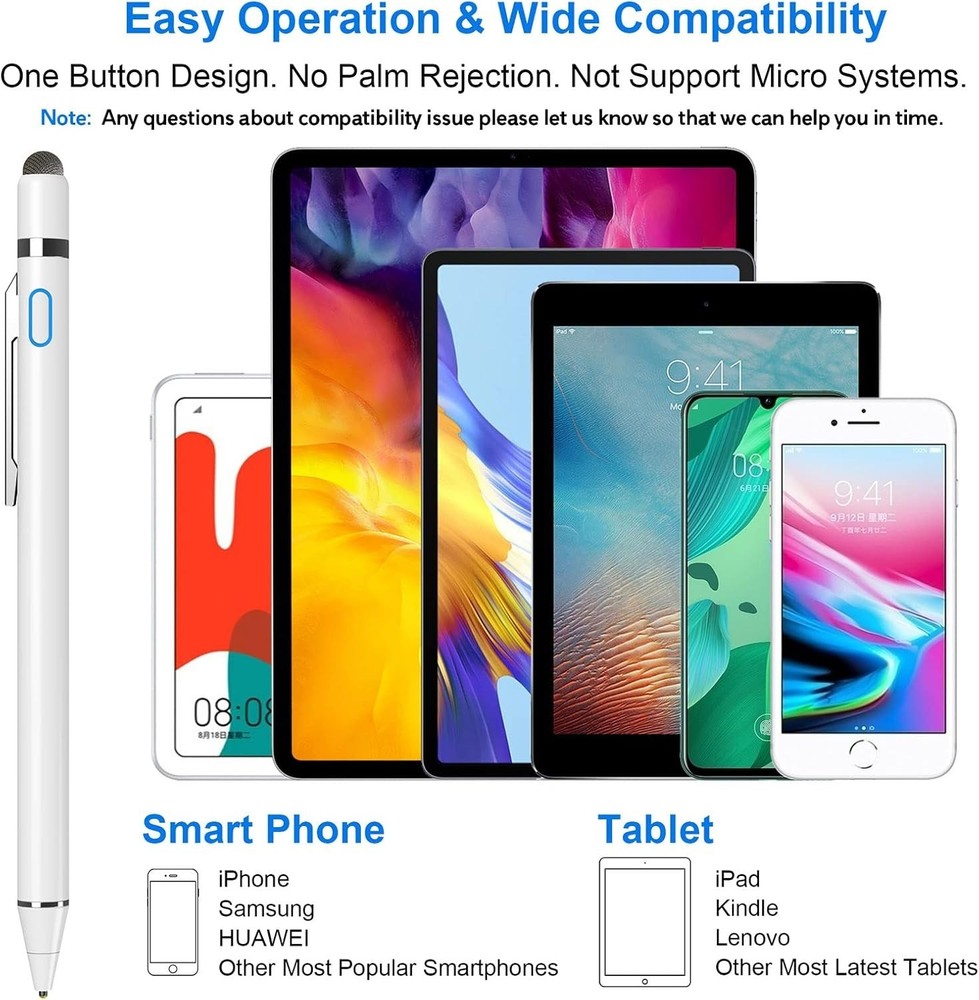 Long-Lasting Rechargeable Stylus for iOS/Android - Perfect Gift for Creatives
