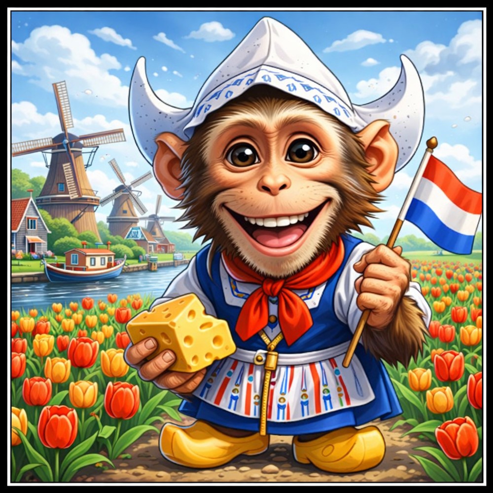 30 Custom Dutch Monkey Personalized Address Labels