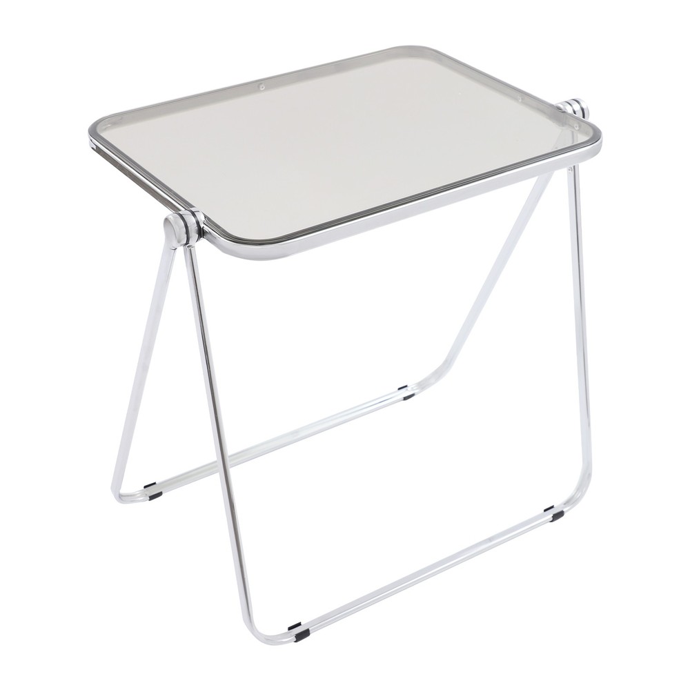 Clear Foldable Side Storage Table Tiny Desk For Home Office Small Computer Desk