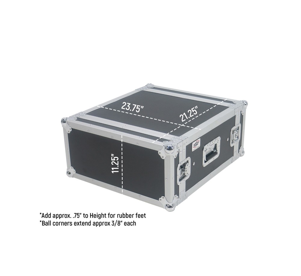 Shock Case 4 Space 14" Deep ATA Shock Mount Effects Rack Road Case SC4U-14 OSP