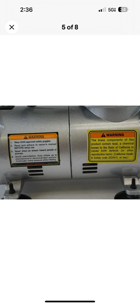 CENTRAL PNEUMATIC NO. 95630 MINI AIR COMPRESSOR