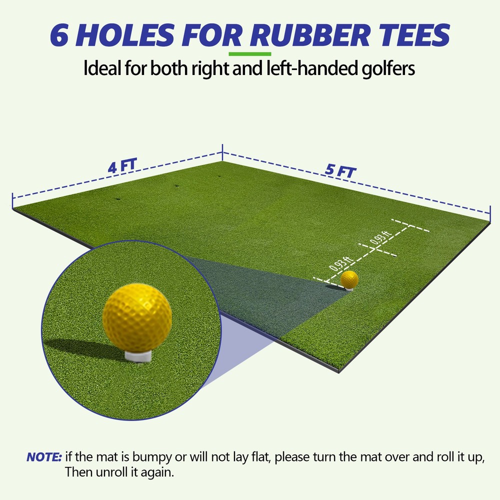 Golf Practice Hitting Mat Premium Turf , 5 x 4 FT 26mm