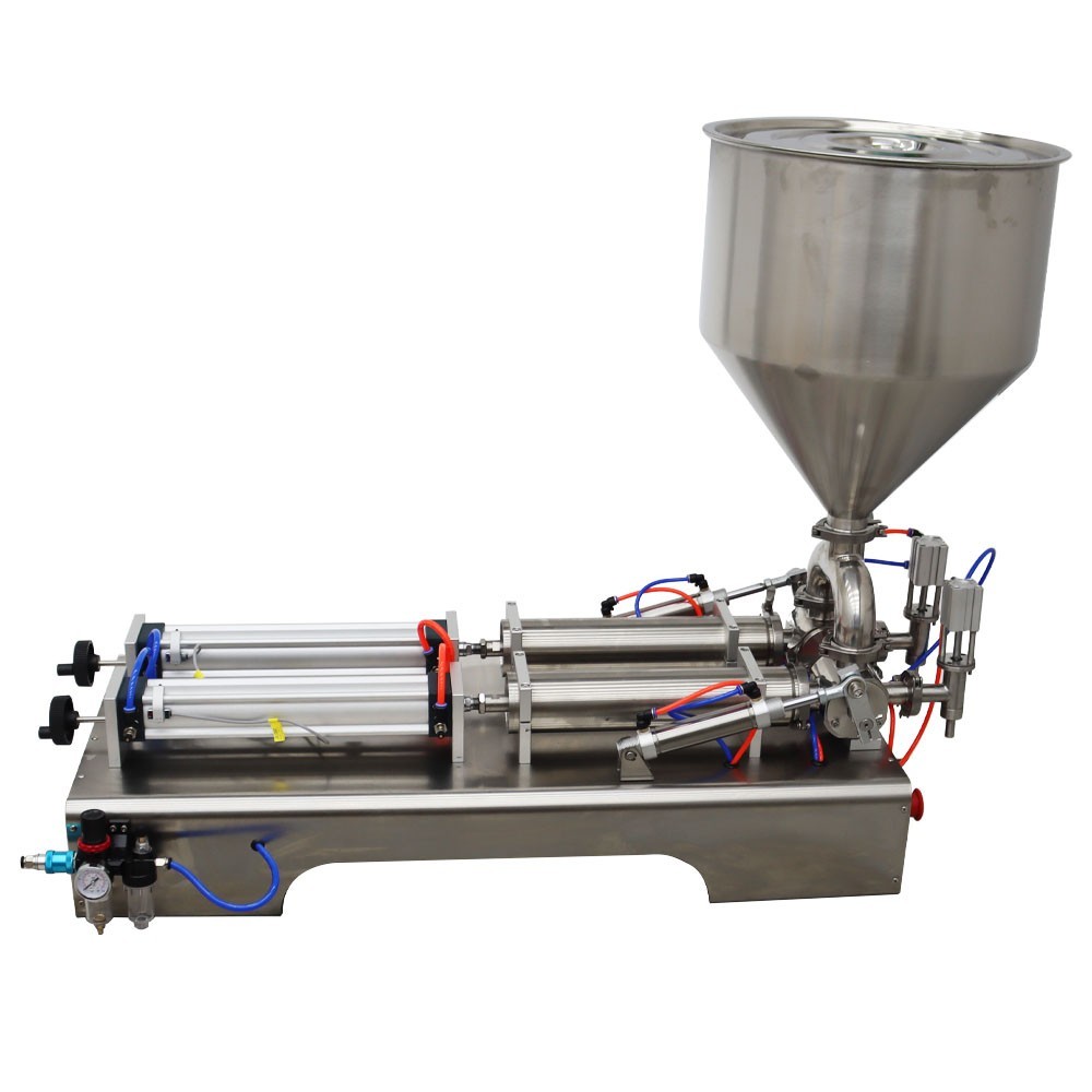 Pneumatic Paste Liquid Dual Purpose Filling Machine Two Nozzle 100-1000ML 110V