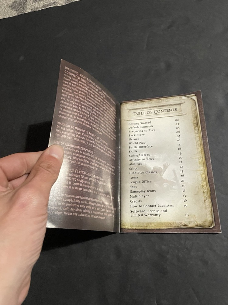 Gladius ps2 Manual Only