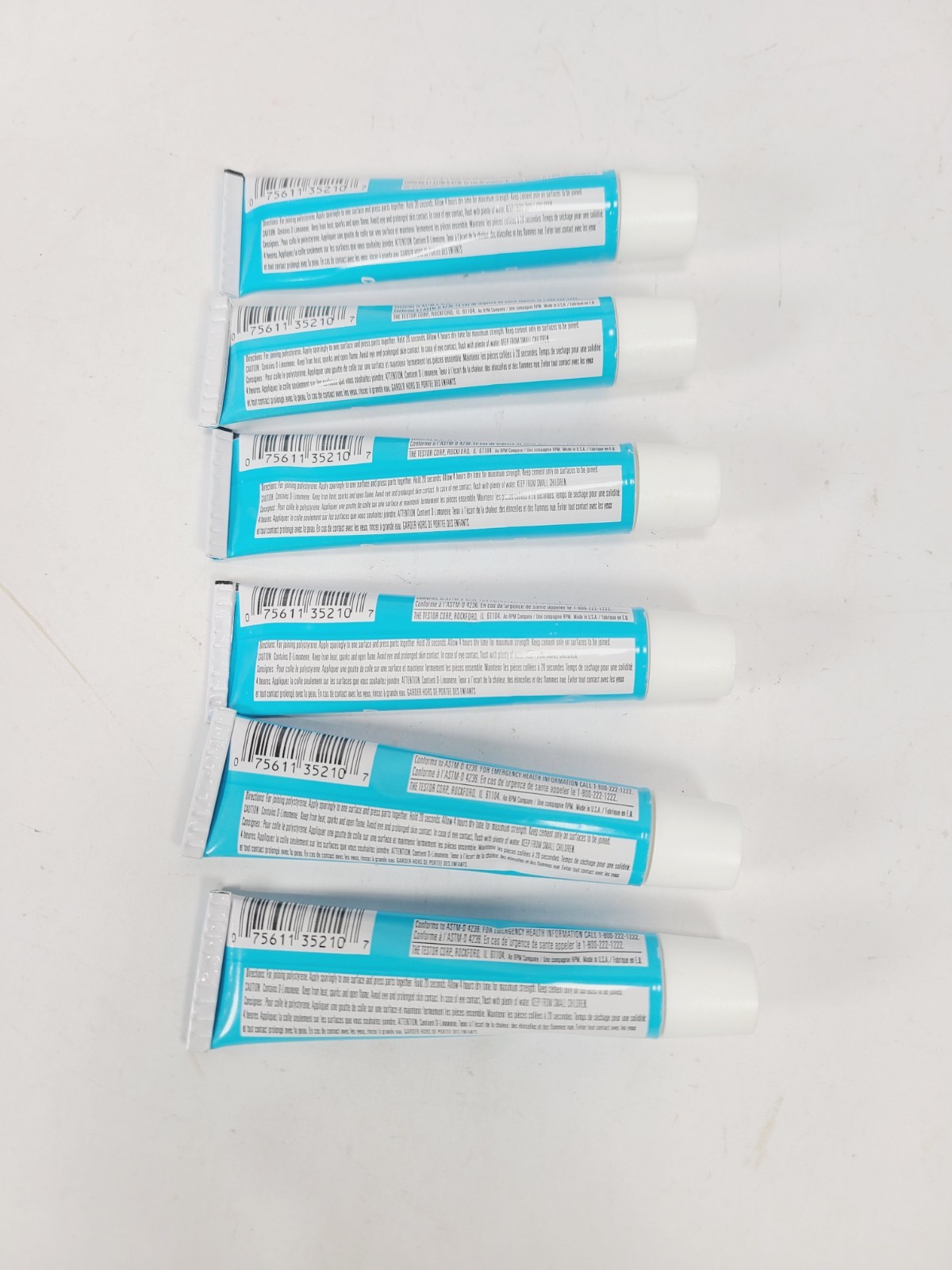 Testors Non Toxic Cement Glue For Plastic Models #3521 18ml NOS - 6 for $9.99