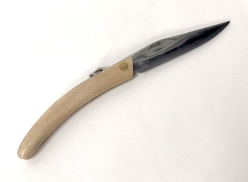 Friction Folding Knife with Wood Handle and Ring