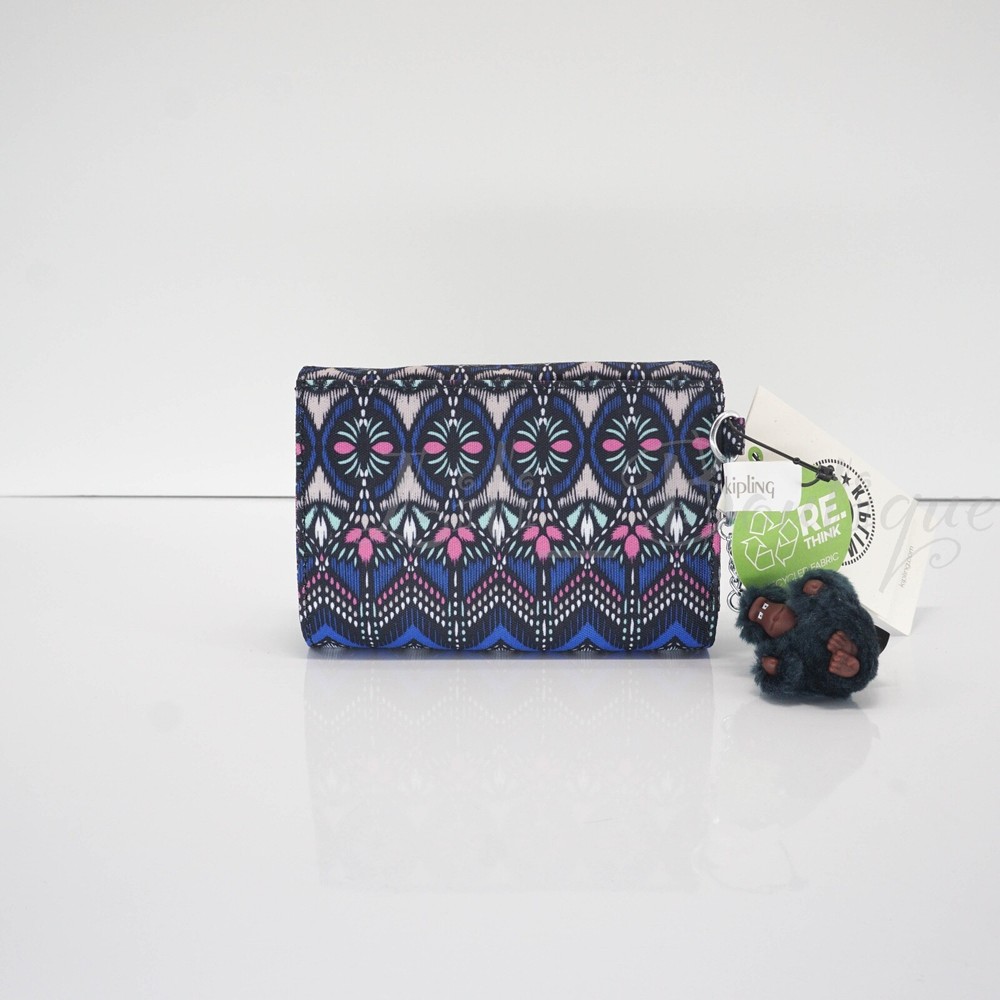 NWT Kipling AC3739 PIXI Snap Medium Trifold Wallet Polyester Glorious Day Multi
